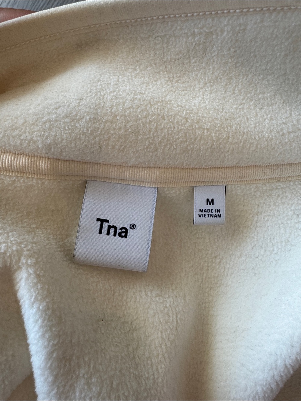 Aritzia TNA Ivory Quarter-Zip Fleece Pullover - Picture 2 of 3
